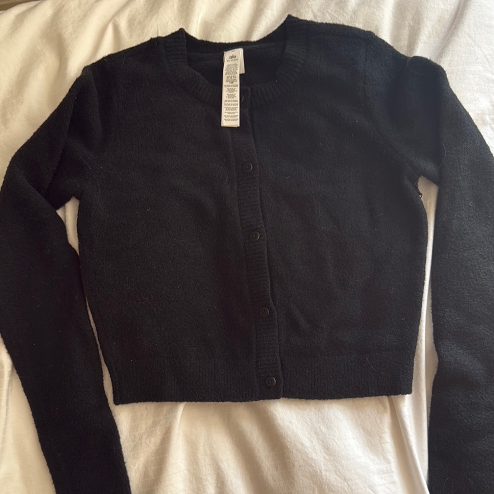 Alo Black Women’s Button-Front Cardigan